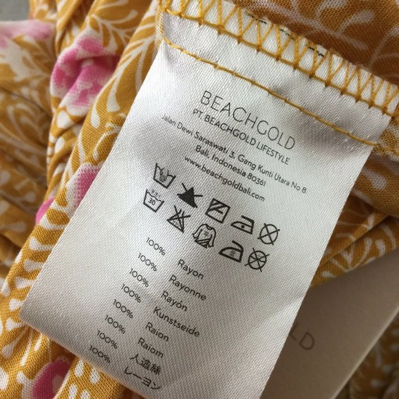 Beachgold Dress Bali Floral Tiered Ruffle Marigold - Picture 9 of 11